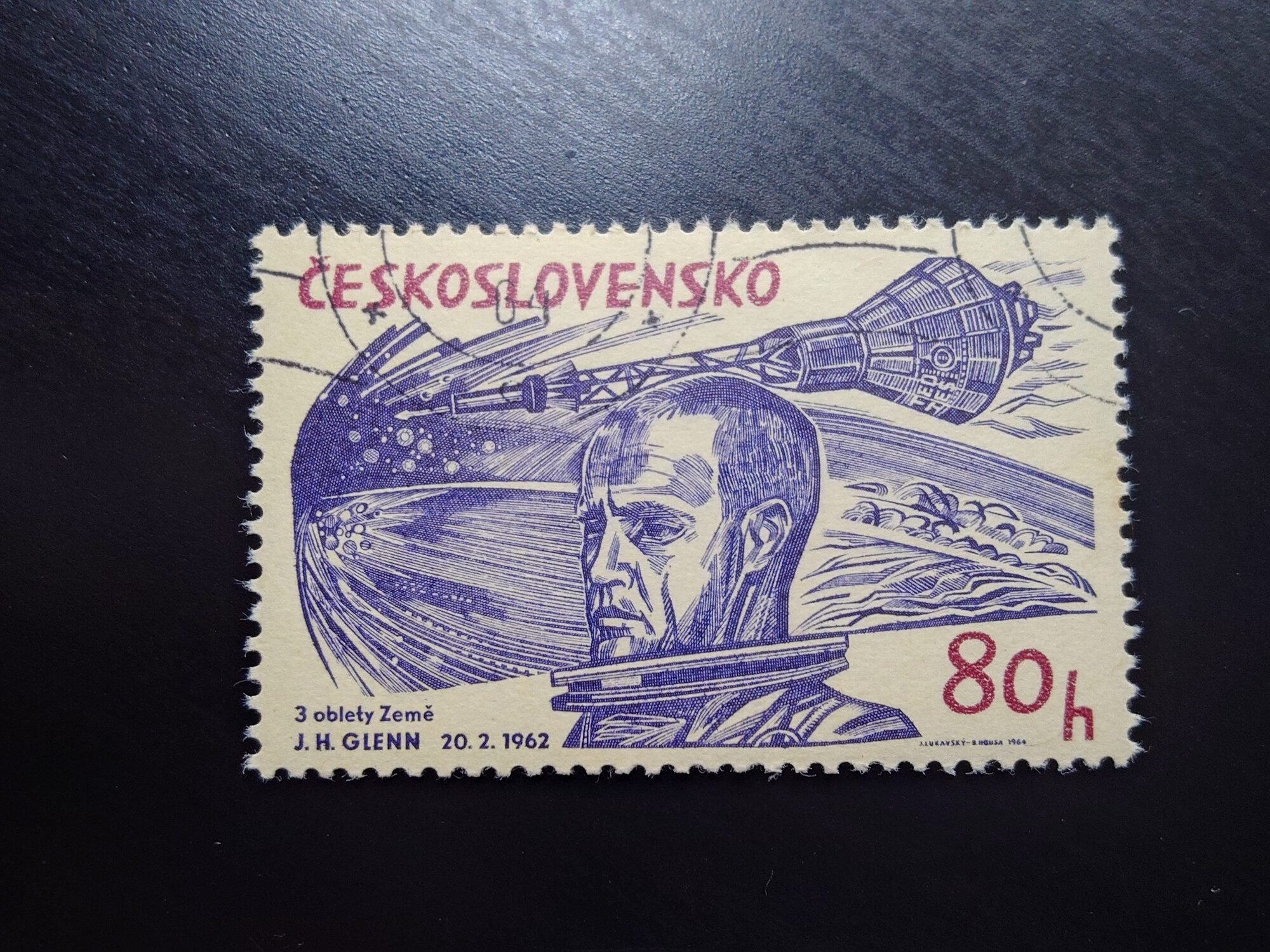 Марка З Oblety Zeme J.H.Glenn (1964) (80h) Марка З Oblety Zeme J.H.Glenn (1964) (80h)